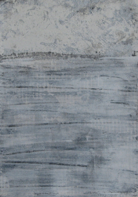 ''21 landschap 1', monoprint, buitenmaat 30 x 30 cm,  2019 Kaj Glasbergen